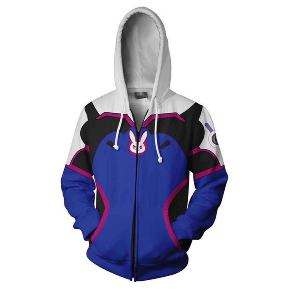 Overwatch DVA 3D Printed Zip Hoodie XL